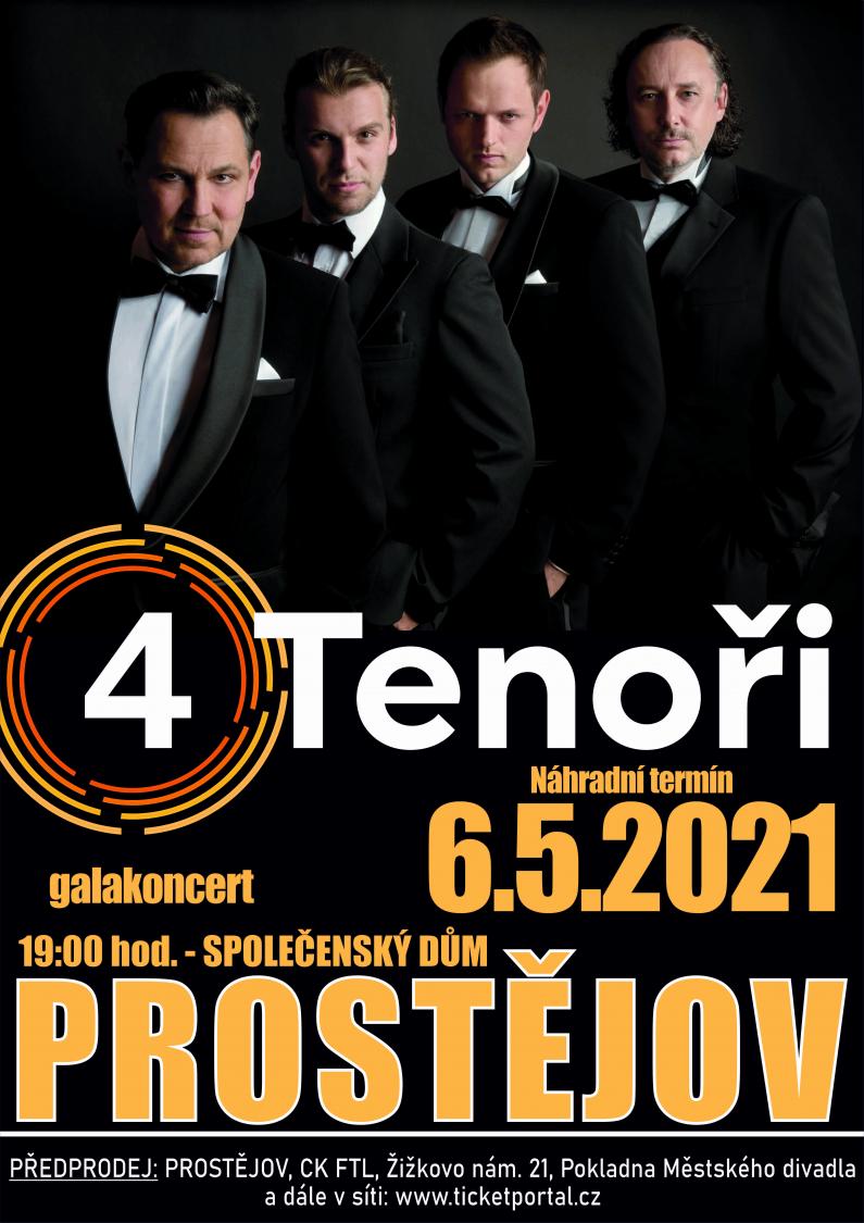 4TENOŘI - galakoncert 6. 5. 2021 v 19.00